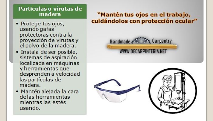 Prevención de accidentes, riesgo virutas proyectadas