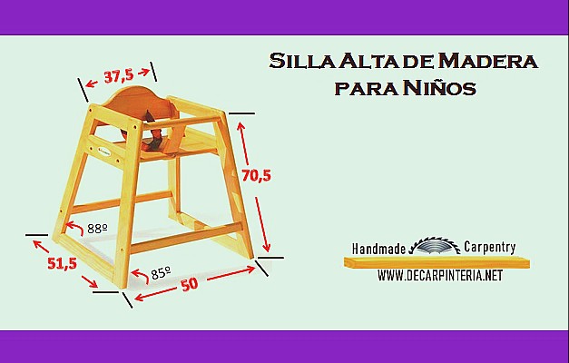 El propietario Chorrito Compasión Silla alta de madera para bebé un modelo fácil y seguro