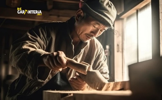 Carpintería-de-madera-es-un-Arte-Milenario-Hombre-japones-trabajando-la-madera